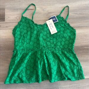 Kelly Green Lace Top